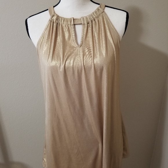 INC International Concepts Tops - INC International Concepts Gold Halter Top